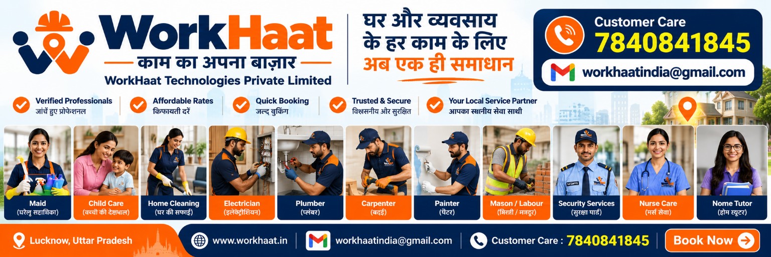 WorkHaat services and customer care banner